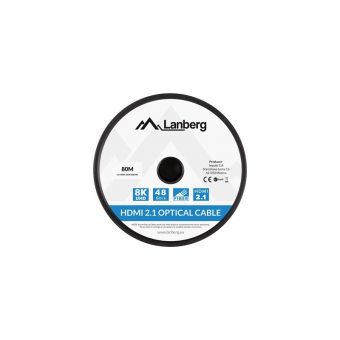 Lanberg Video Cable HDMI 2.1 (Active F.Optic) 8K 60Hz / 8K 144HZ Male - Male 80m Black CA-HDMI-30FB-0800-BK - Image 5