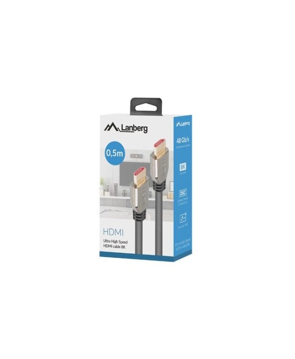 Lanberg Video Cable HDMI 2.1  8K 60Hz 48 Gbps   Male - Male 1.8m Black CA-HDMI-30CU-0018-BK
