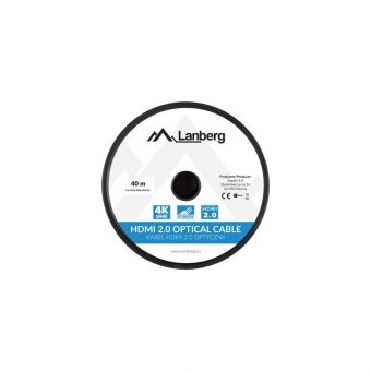 Lanberg Video Cable HDMI 2.0 (Active F.Optic) 4K 60Hz / 4K 144HZ Male - Male 40m Black, Silver CA-HDMI-20FB-0400-BK - Image 5