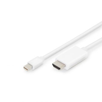 Digitus Video Cable Mini Display Port to HDMI Male – Male 2m White AK-340304-020-W - Image 2