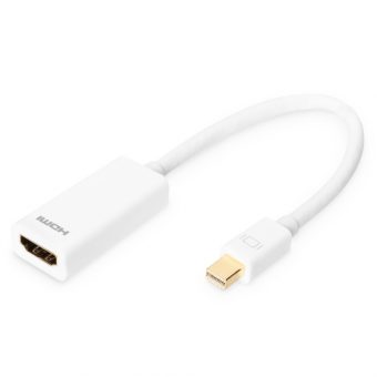 Digitus Video Cable HDMI to Display Port Female – Male 0,15m White AK-340404-001-W