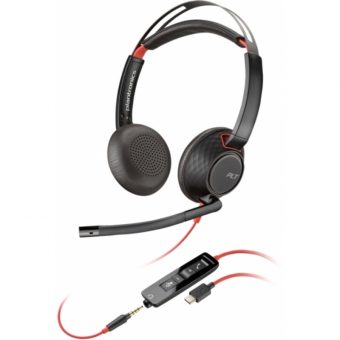 HP Poly Blackwire 5220 Stero Headset USB-A/USB-C/3.5mm Black 8X231AA