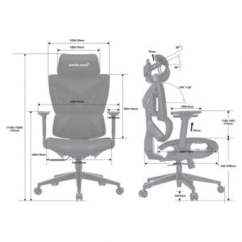 AndaSeat X-Air Mega XL Gaming Chair Mesh Fabric Black AD-WY-01-BBB - Image 6