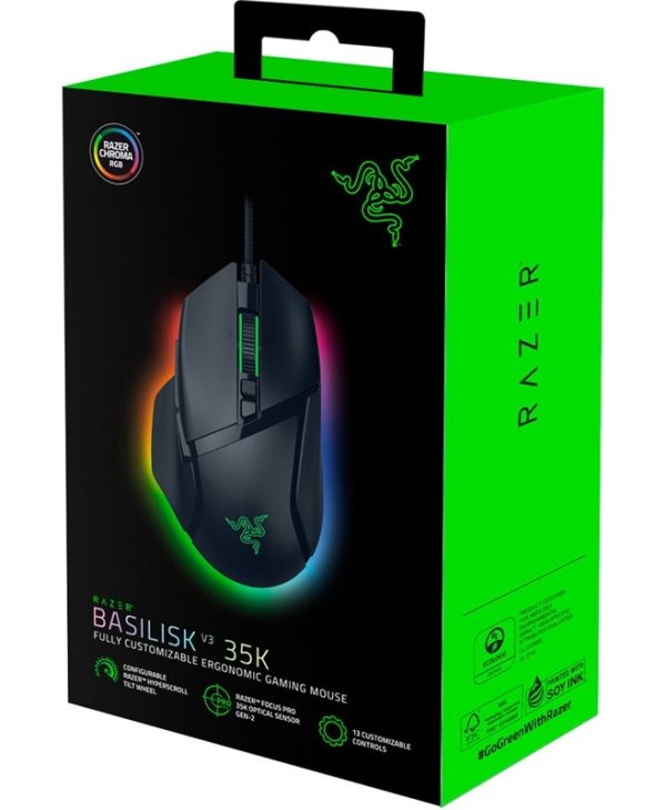 Razer Basilisk V3 35K RGB Gaming Mouse Black RZ01-05230100-R3M1