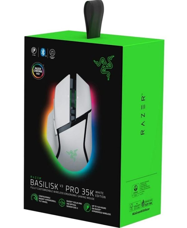 Razer Basilisk V3 Pro 35K Wireless Gaming Mouse White RZ01-05240200-R3G1
