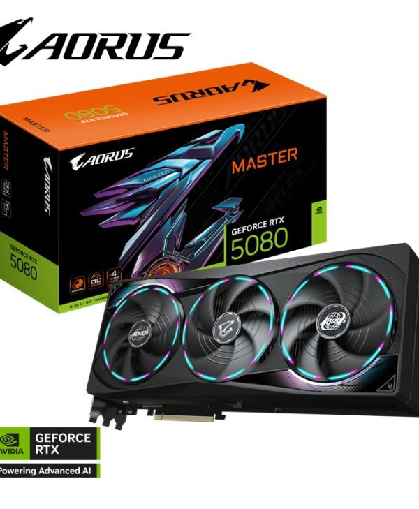 Gigabyte GeForce RTX 5080 Aorus Master 16GB GDDR7 Black GV-N5080AORUS M-16GD