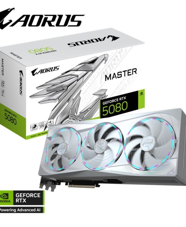 Gigabyte GeForce RTX 5080 Aorus Master Ice 16GB GDDR7 White GV-N5080AORUSM ICE-16GD