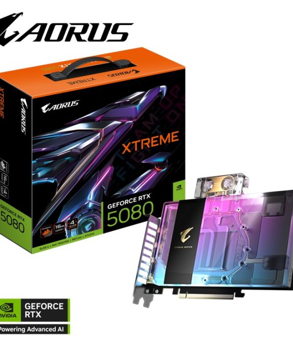 Gigabyte GeForce RTX 5080 Aorus Xtreme Waterforce Water Block 16GB GDDR7 Black GV-N5080AORUSX WB-16GD