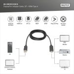 Digitus DisplayPort 1.2 - HDMI 2.0 Male/Male Cable  1m Black AK-340303-010-S - Image 4