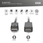 Digitus DisplayPort 1.2 - HDMI 2.0 Male/Male Cable  1m Black AK-340303-010-S - Image 3