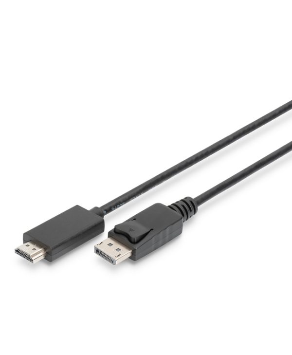 Digitus DisplayPort 1.2 - HDMI 2.0 Male/Male Cable  1m Black AK-340303-010-S
