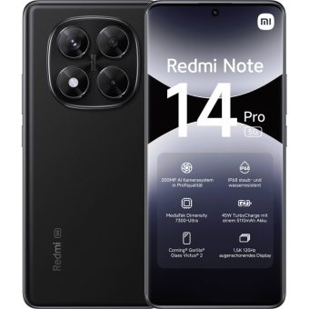 Xiaomi Redmi Note 14 Pro 5G 6.67" 8GB/256GB Midnight Back MZB0I8BEU