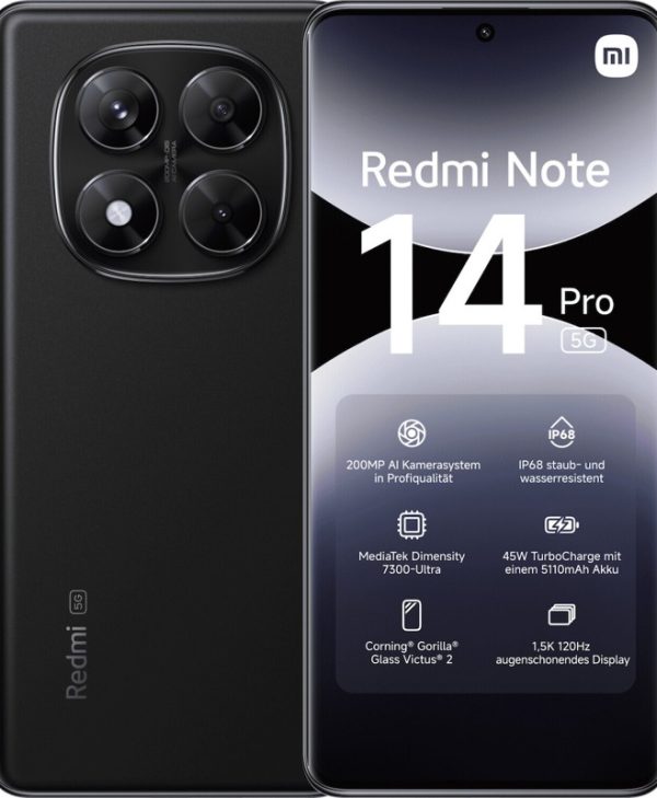 Xiaomi Redmi Note 14 Pro 5G 6.67" 8GB/256GB Midnight Back MZB0I8BEU