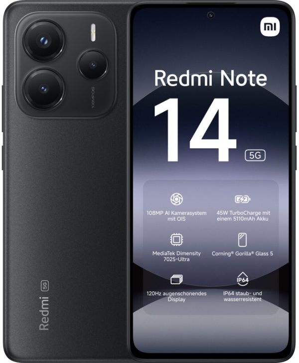 Xiaomi Redmi Note 14 5G 6.27" 6GB/128GB Midnight Black MZB0INWEU
