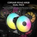 Corsair RS Series RS140 ARGB 14cm 4-Pin PWM Fan Black Dual Pack CO-9050183-WW - Image 11