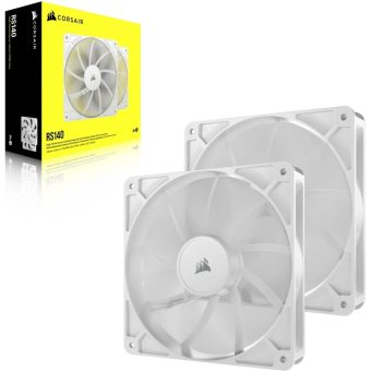 Corsair RS Series RS140 14cm 4-Pin PWM Fan White Dual Pack CO-9050195-WW