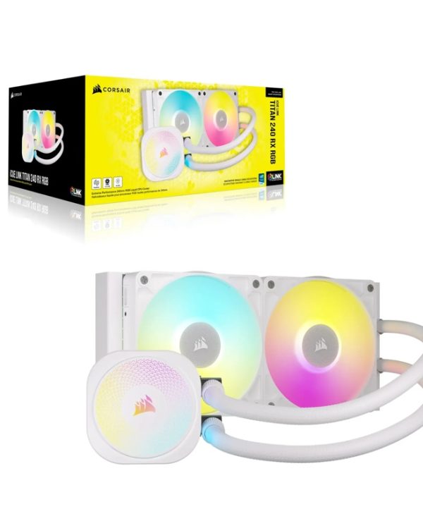Corsair Titan Series iCUE Link 240 RX RGB CPU Liquid Cooler White CW-9061020-WW
