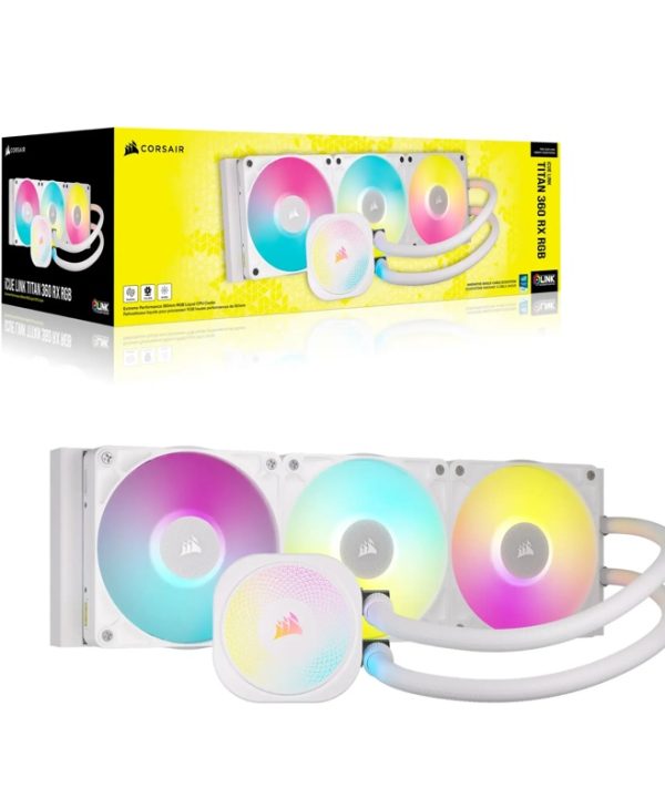 Corsair Titan Series iCUE Link 360 RX RGB CPU Liquid Cooler White CW-9061021-WW