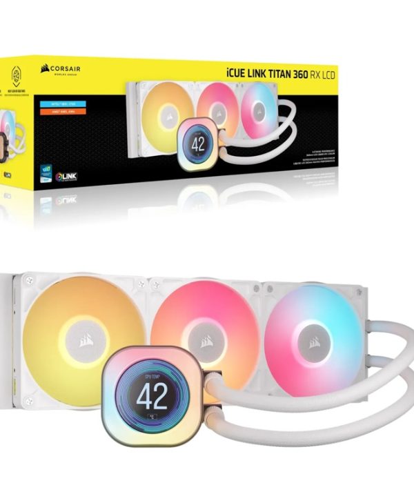 Corsair Titan Series iCUE Link 360 RX LCD RGB CPU Liquid Cooler White CW-9061026-WW
