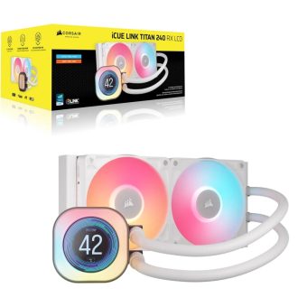 Corsair Titan Series iCUE Link 240 RX LCD RGB CPU Liquid Cooler White CW-9061025-WW