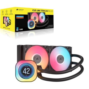 Corsair Titan Series iCUE Link 240 RX LCD RGB CPU Liquid Cooler Black CW-9061022-WW