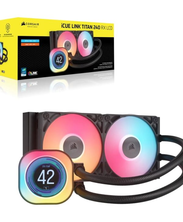 Corsair Titan Series iCUE Link 240 RX LCD RGB CPU Liquid Cooler Black CW-9061022-WW
