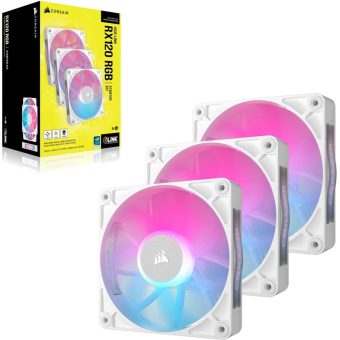 Corsair RX Series RX120 RGB 12cm Fan iCue Link White Triple Pack CO-9051022-WW