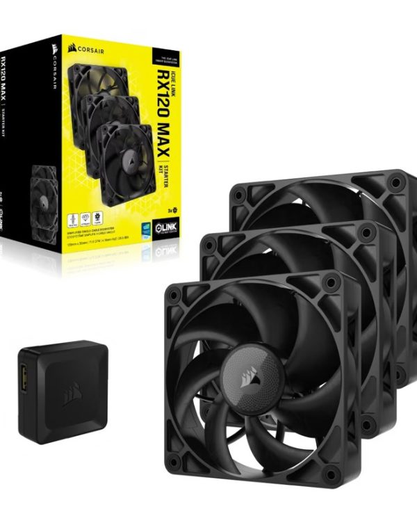 Corsair RX Series RX120 Max 12cm Fan iCue Link Black Triple Pack CO-9051042-WW
