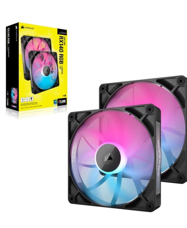 Corsair RX Series RX140 RGB 14cm Fan iCue Link Black Dual Pack CO-9051020-WW