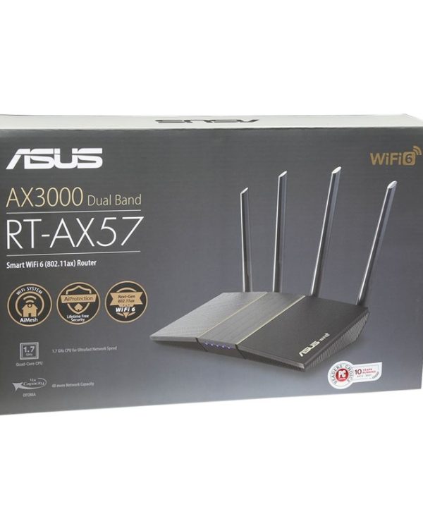 Asus RT AX57 AX3000 Wi-Fi 6 AiMesh Router Black 90IG06Z0-MO3C00