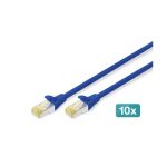 Digitus S/FTP RJ45 Cat.6a LSZH Snagless 0.25m Blue 10pcs DK-1644-A-0025-B-10