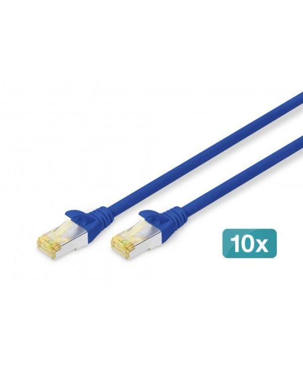 Digitus S/FTP RJ45 Cat.6a LSZH Snagless 0.25m Blue 10pcs DK-1644-A-0025-B-10