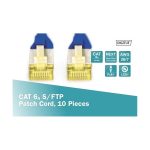 Digitus S/FTP RJ45 Cat.6a LSZH Snagless 0.25m Blue 10pcs DK-1644-A-0025-B-10 - Image 4