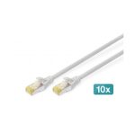 Digitus S/FTP RJ45 Cat.6a LSZH Snagless 0.5m Grey 10pcs DK-1644-A-005-10