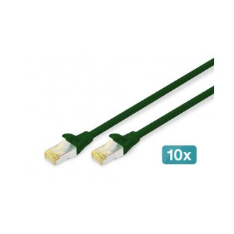 Digitus S/FTP RJ45 Cat.6a LSZH Snagless 0.5m Green 10pcs DK-1644-A-005-G-10