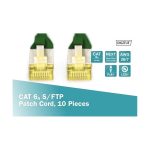 Digitus S/FTP RJ45 Cat.6a LSZH Snagless 0.5m Green 10pcs DK-1644-A-005-G-10 - Image 4