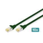 Digitus S/FTP RJ45 Cat.6a LSZH Snagless 1m Green 10pcs DK-1644-A-010-G-10