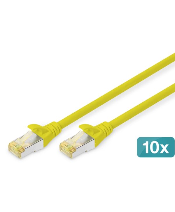 Digitus S/FTP RJ45 Cat.6a LSZH Snagless 2m Yellow 10pcs DK-1644-A-020-Y-10