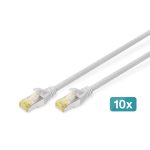 Digitus S/FTP RJ45 Cat.6a LSZH Snagless 3m Grey 10pcs DK-1644-A-030-10