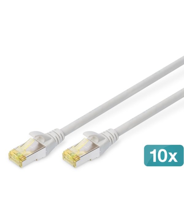 Digitus S/FTP RJ45 Cat.6a LSZH Snagless 5m Grey 10pcs DK-1644-A-050-10