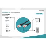 Digitus S/FTP RJ45 Cat.6a LSZH Snagless 0.25 m Black DK-1644-0025/BL - Image 2
