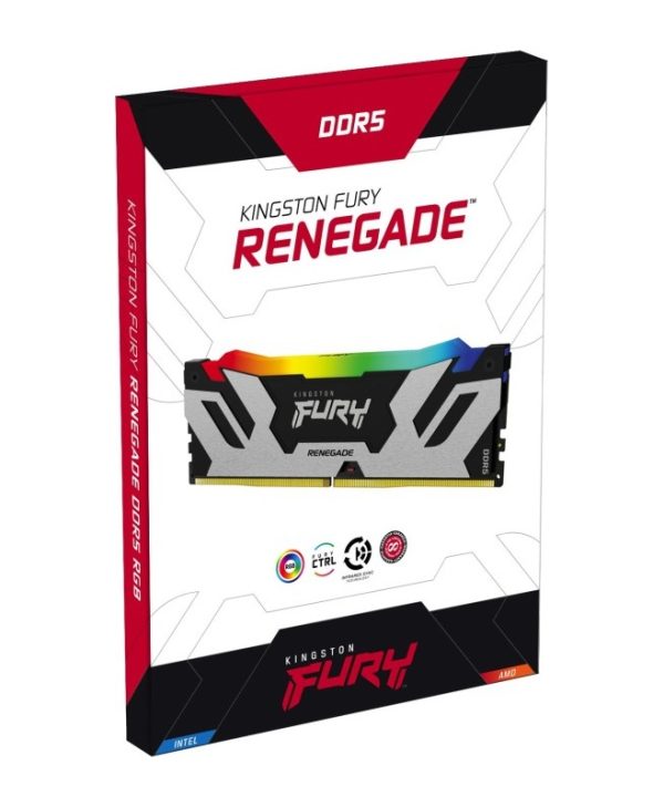Kingston FURY Renegade RGB 48GB (2 x 24GB) 8400MT/s CL40 DDR5 CUDIMM Black-Silver KF584CU40RSAK2-48