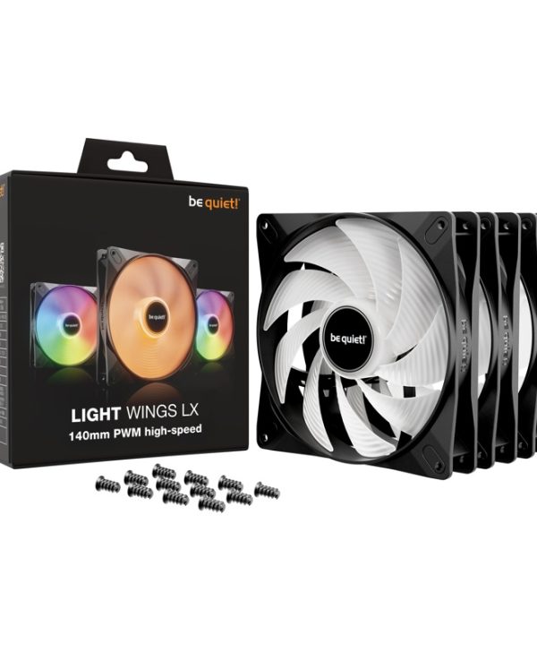 Be Quiet! Light Wings LX 140mm PWM High-Speed Black Triple Pack BL130
