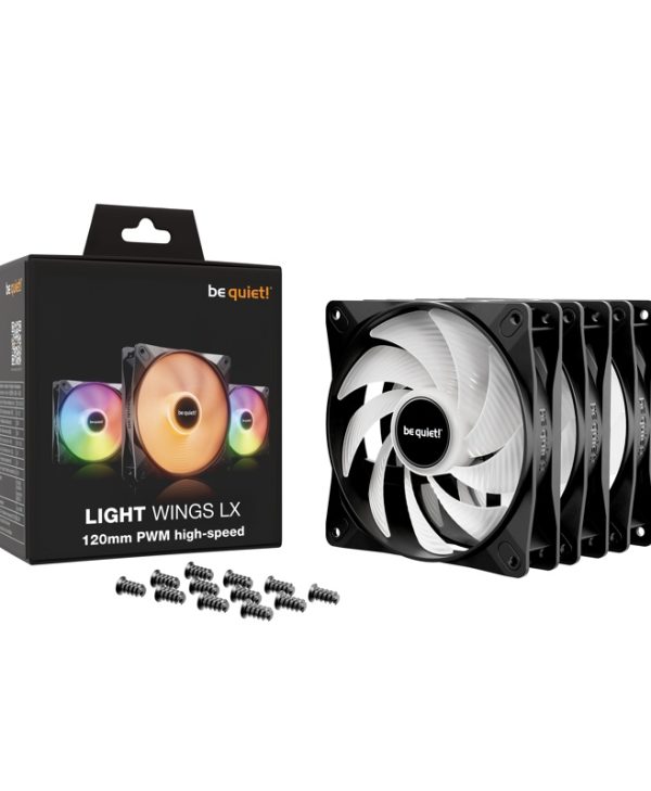 Be Quiet! Light Wings LX 120mm PWM High-Speed Black Triple Pack BL124