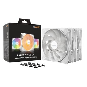 Be Quiet! Light Wings LX 140mm PWM High-Speed White Triple Pack BL131