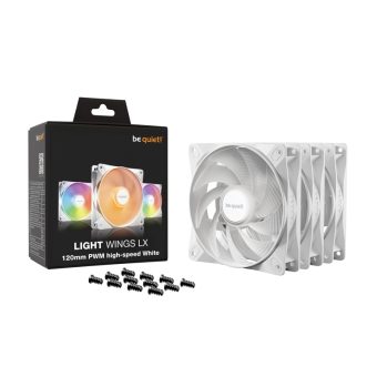 Be Quiet! Light Wings LX 120mm PWM High-Speed White Triple Pack BL125
