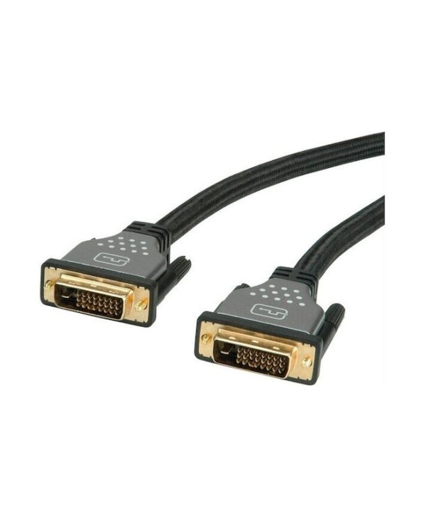 Roline Cable Dual Link DVI-D Male - DVI-D Male Black/Silver 1m Monitor 11.04.5860-25