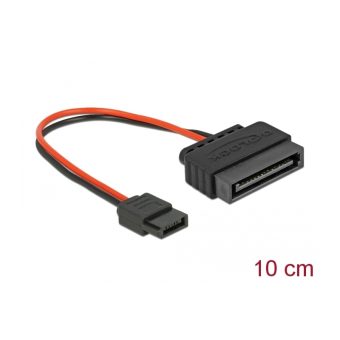 DELOCK Sata 15 Pin - Slim Sata 6 Pin 0.10 m Red 84873