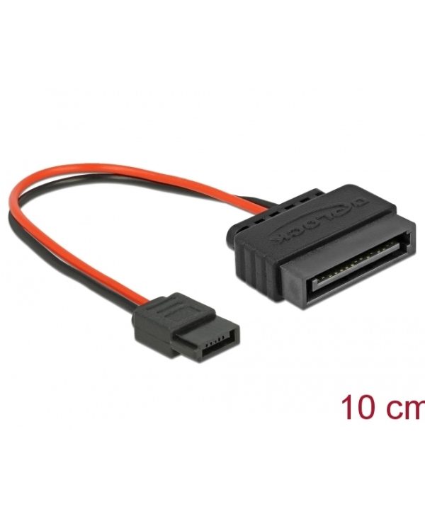 DELOCK Sata 15 Pin - Slim Sata 6 Pin 0.10 m Red 84873