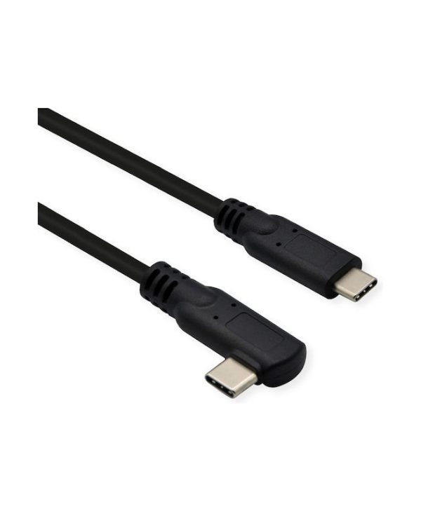 Roline Cable Angled (90°) USB 3.2 Type-C Male to USB 3.2 Type-C Male Black 1m 11.02.9075-10